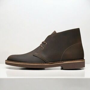 Clarks Bushacre 2 Beeswax Brown Leather Lace Up Chukka Boot Mens Sz 10